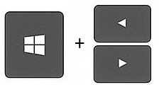 Windows + Left/Right Arrow shortcut: 'Snaps' window to left or right side of the screen